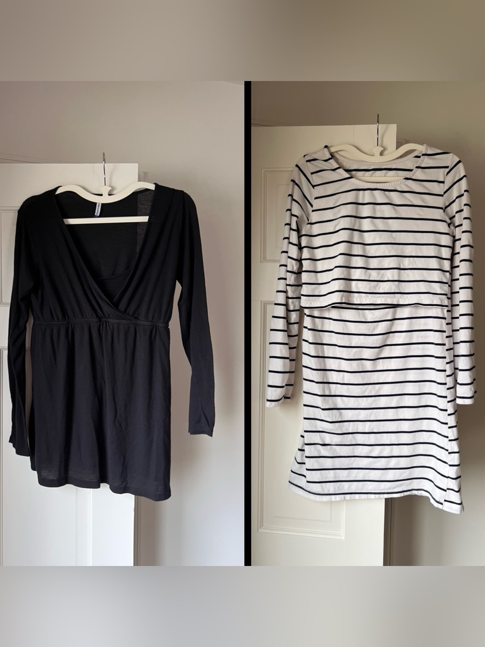 2 Pack Nursing Tops - Plant Motherhood Top and B & W Striped top Size S